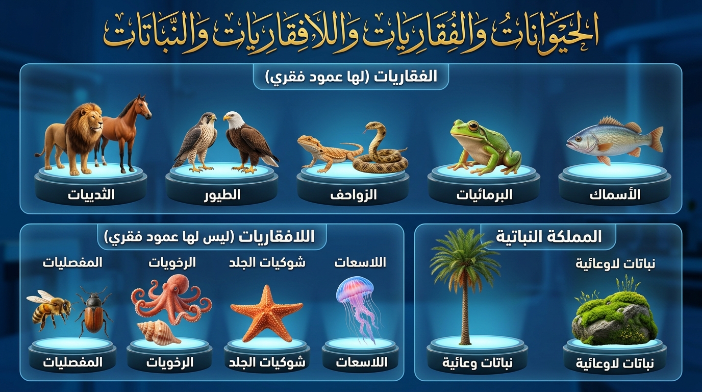 اللوحة العلمية الشاملة للحيوانات والفقاريات